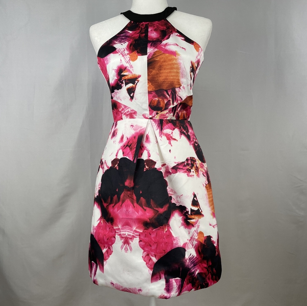 Free & Rose White Pink Black Tie Dye Dress